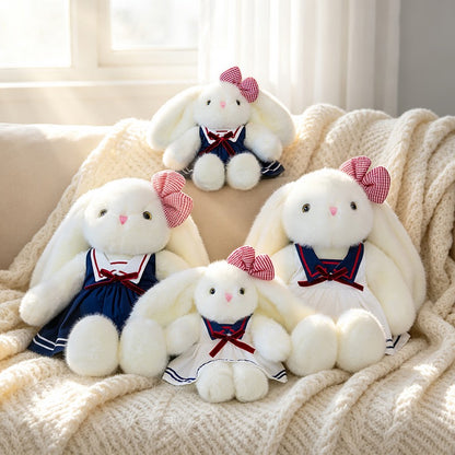 Navy Overalls Bunny Desk Plush