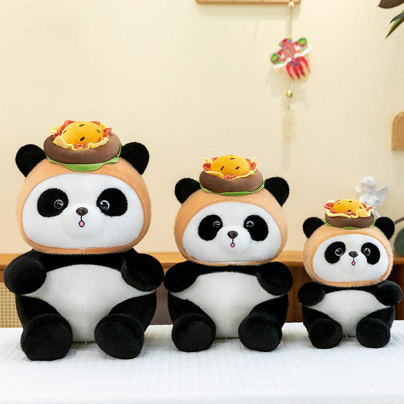 Creative Hamburger Panda Plush Toy Doll