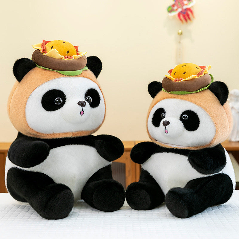 Creative Hamburger Panda Plush Toy Doll