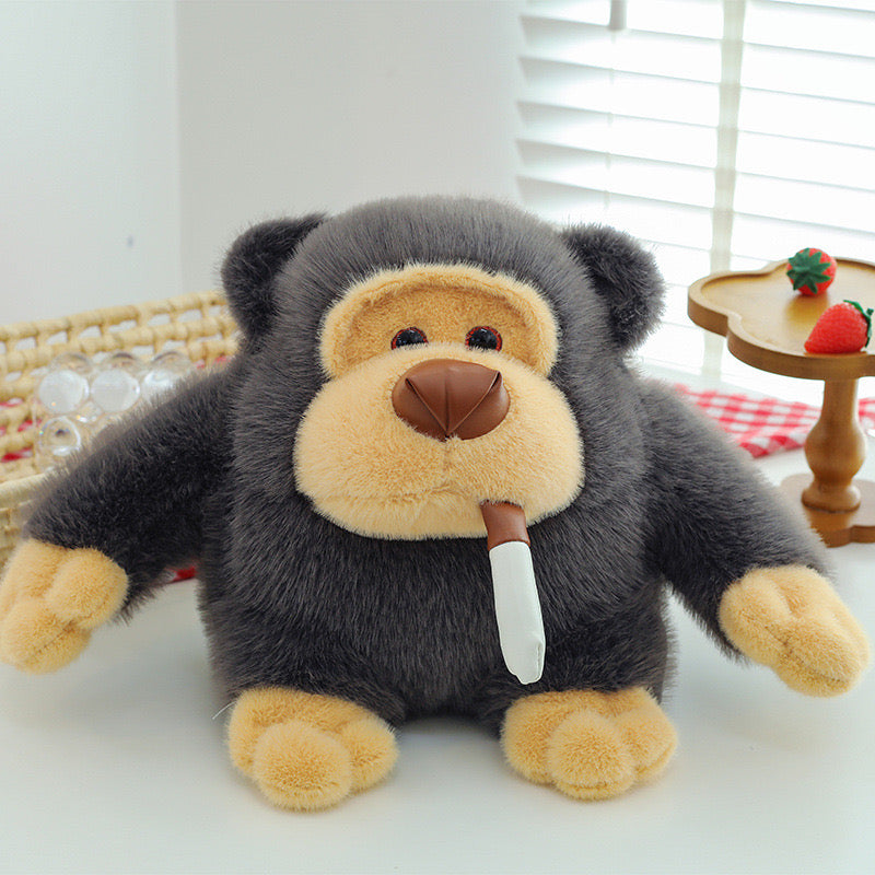 Realistic Smoking Gorilla Plush Toy