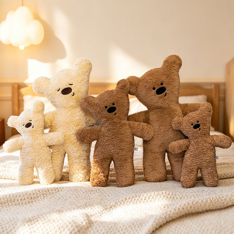 Curly Teddy Bear Plush Keychain