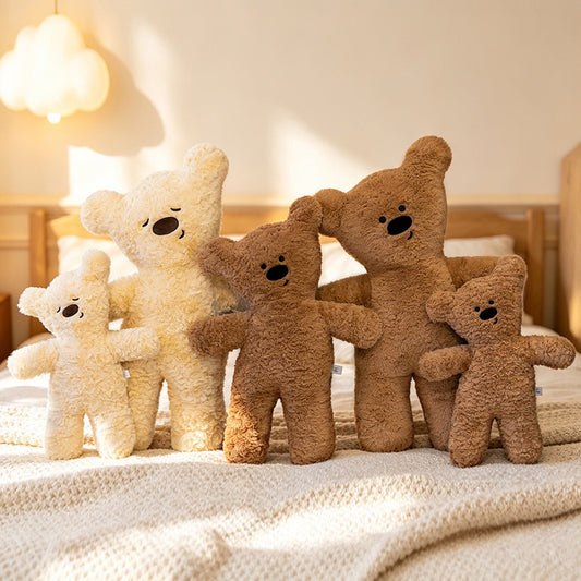 Curly Teddy Bear Plush Keychain