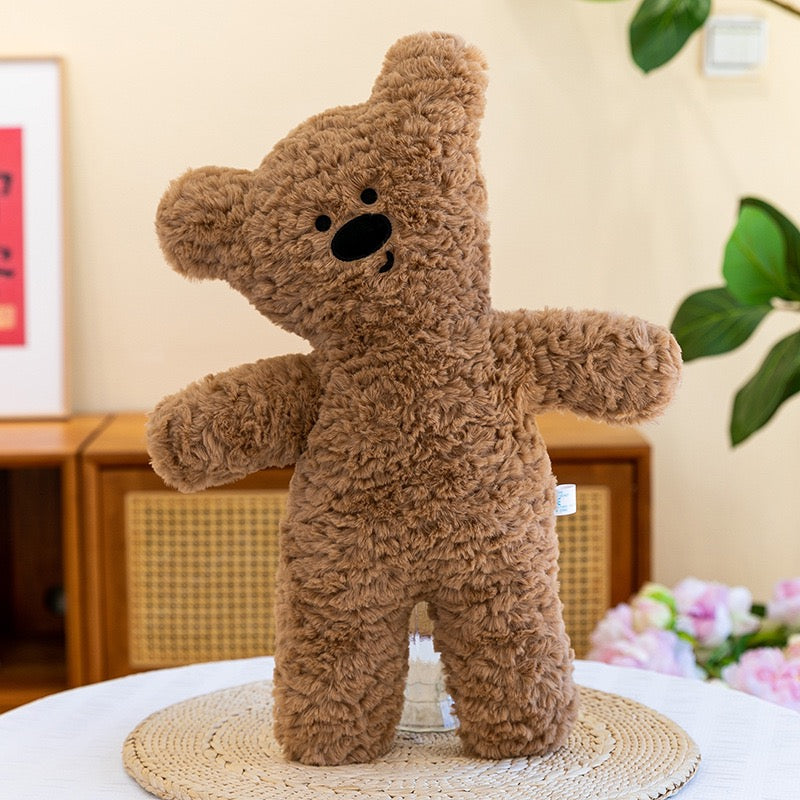 Curly Teddy Bear Plush Keychain