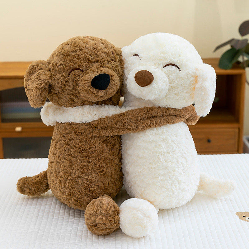 Cute Couple Hugging Dog Plush Toy