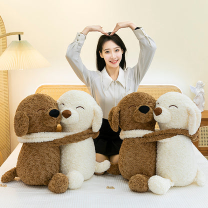 Cute Couple Hugging Dog Plush Toy