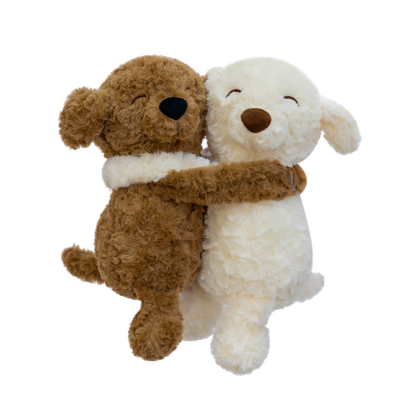 Cute Couple Hugging Dog Plush Toy