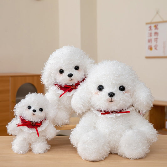Curly White Teddy Puppy Plush