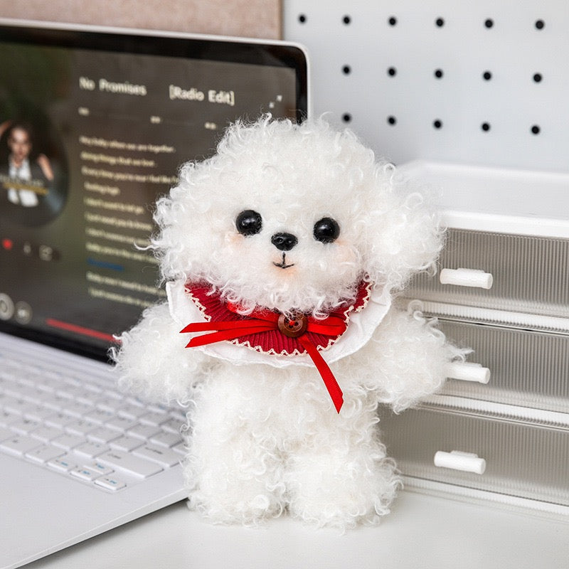 Curly White Teddy Puppy Plush