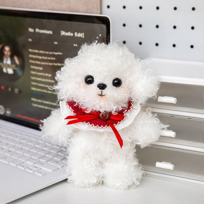 Curly White Teddy Puppy Plush