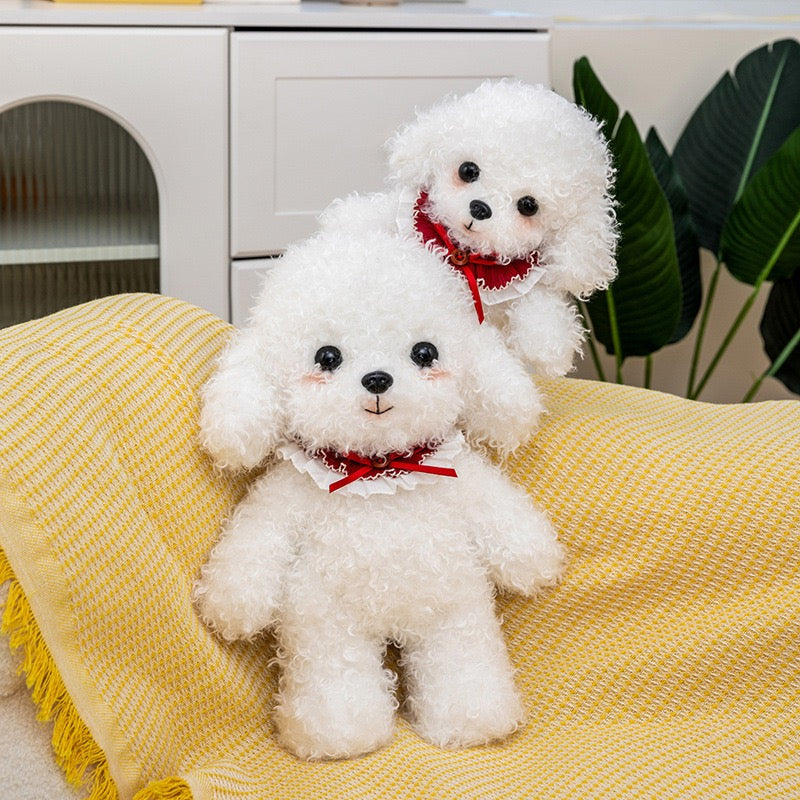 Curly White Teddy Puppy Plush