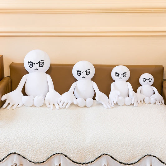 Straight Face Mood Plush Keychain