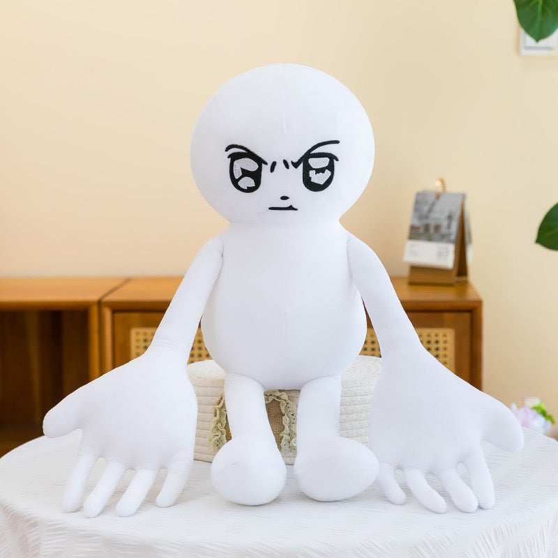Straight Face Mood Plush Keychain