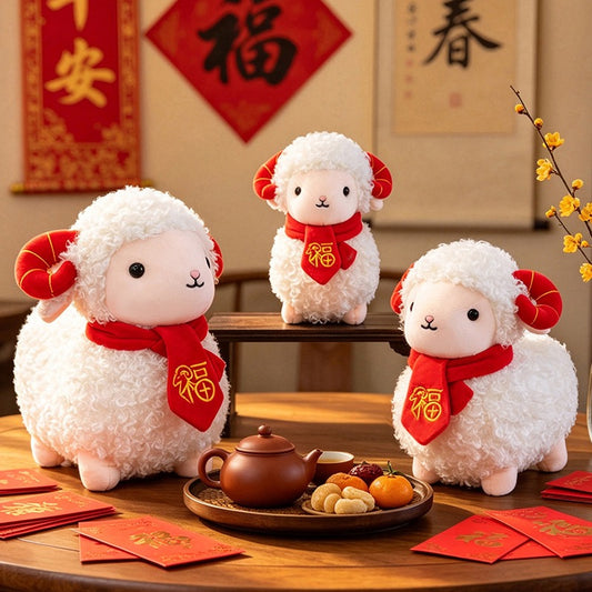 Lucky New Year Lamb Scarf Plush