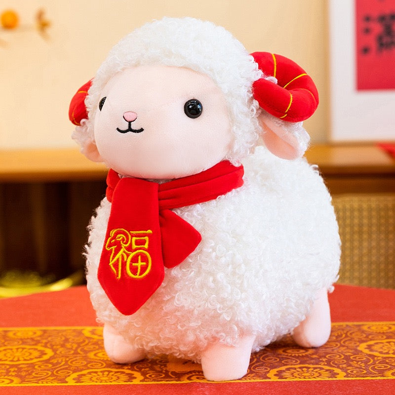 Lucky New Year Lamb Scarf Plush