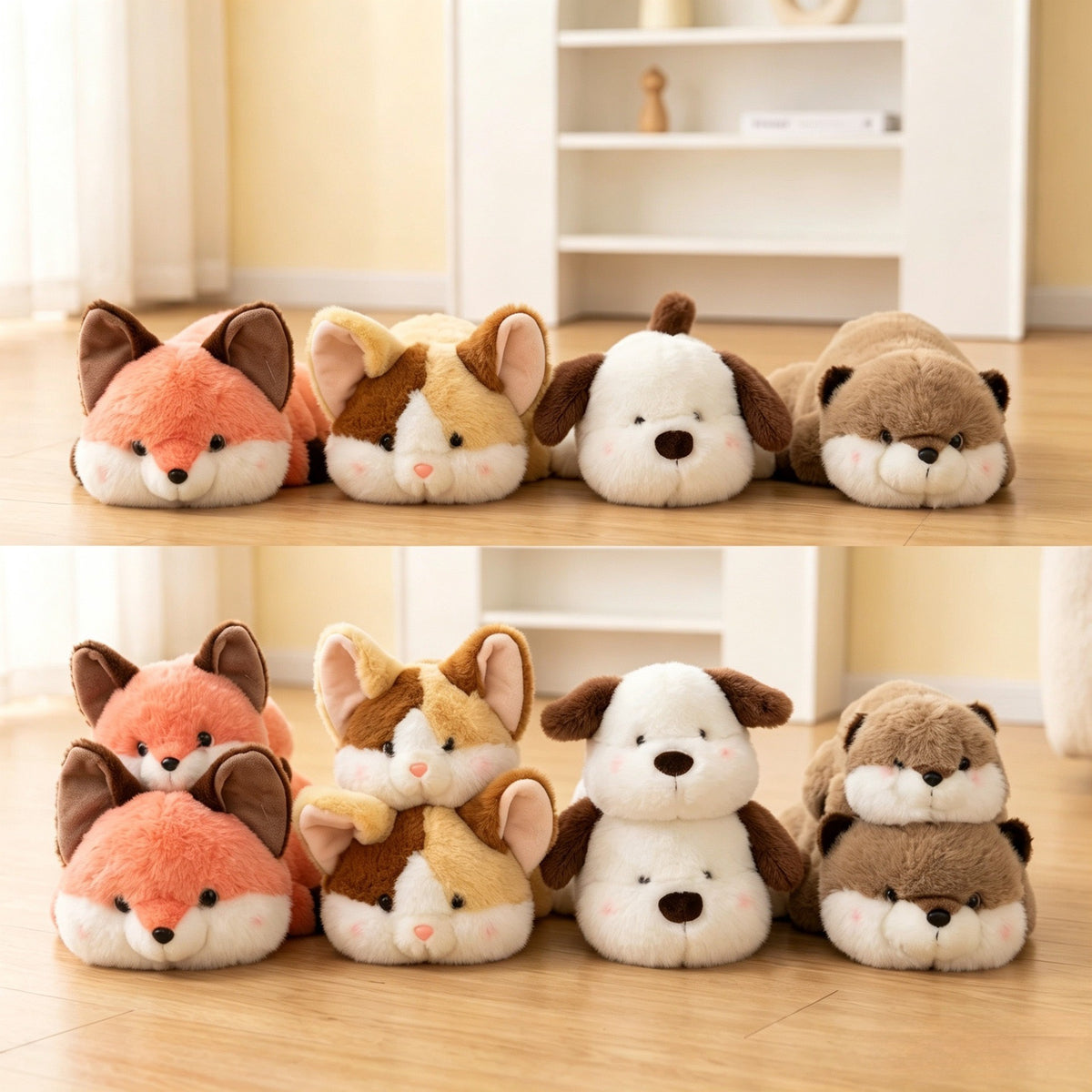 Fluffy Lying Down Animal Plush
