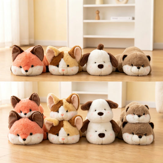 Fluffy Lying Down Animal Plush