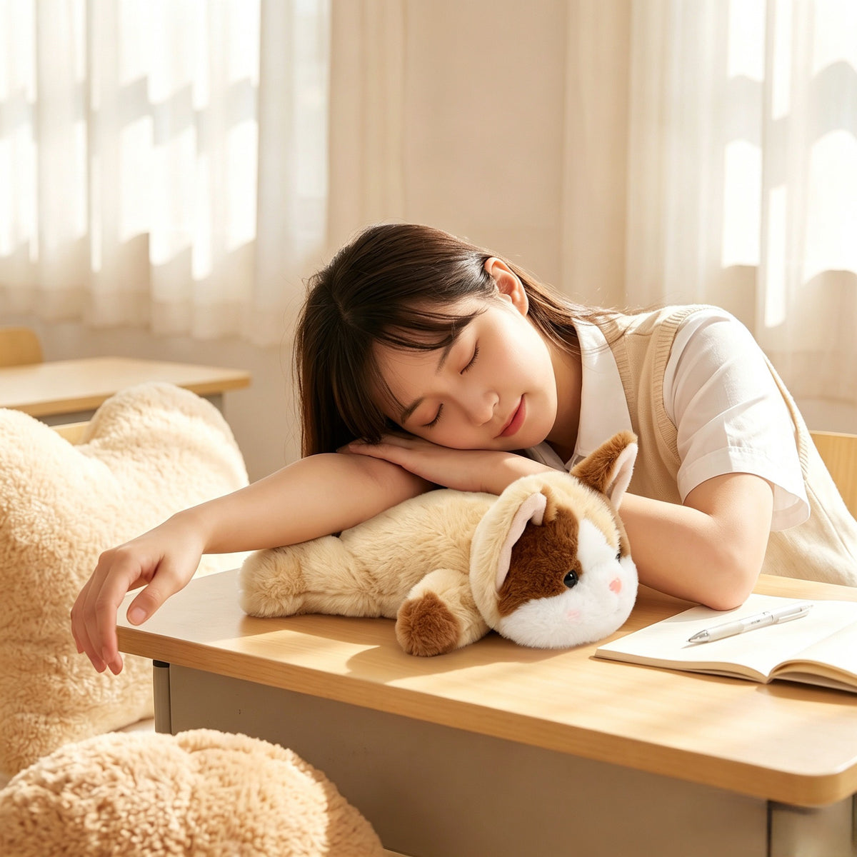 Fluffy Lying Down Animal Plush
