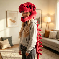 Red Dinosaur Skeleton