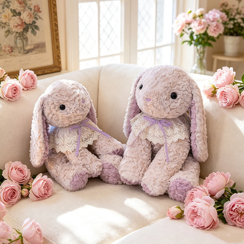 Purple Lop Eared Bunny Plush