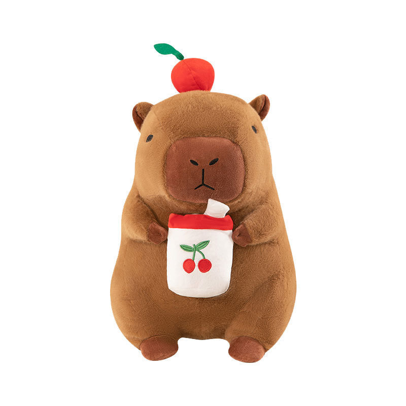 Cute Fruit Boba Capybara Plush