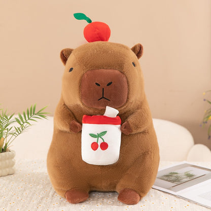 Cute Fruit Boba Capybara Plush