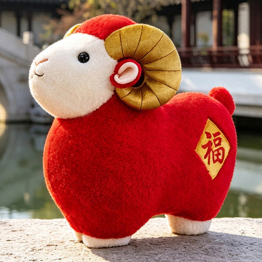 Red Zodiac Sheep New Year Plush