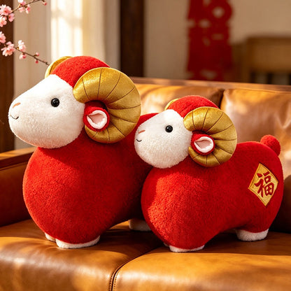 Red Zodiac Sheep New Year Plush