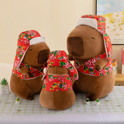 Creative Floral Jacket Capybara Plush