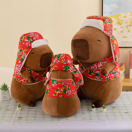 Creative Floral Jacket Capybara Plush