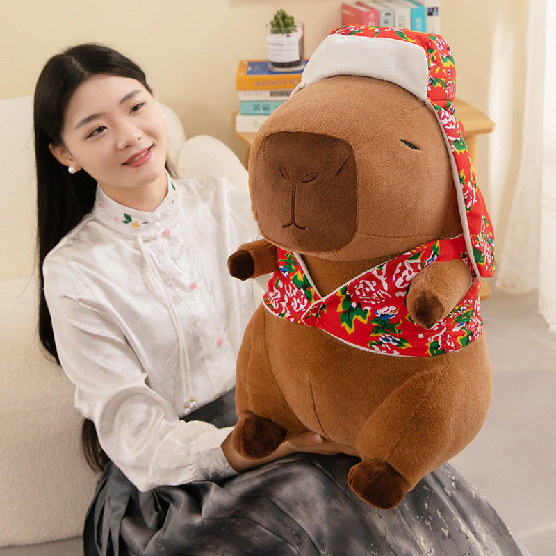Creative Floral Jacket Capybara Plush