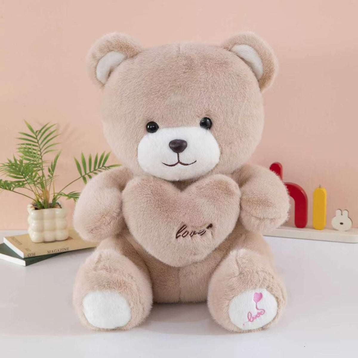 Heart Hugging Teddy Bear Plush