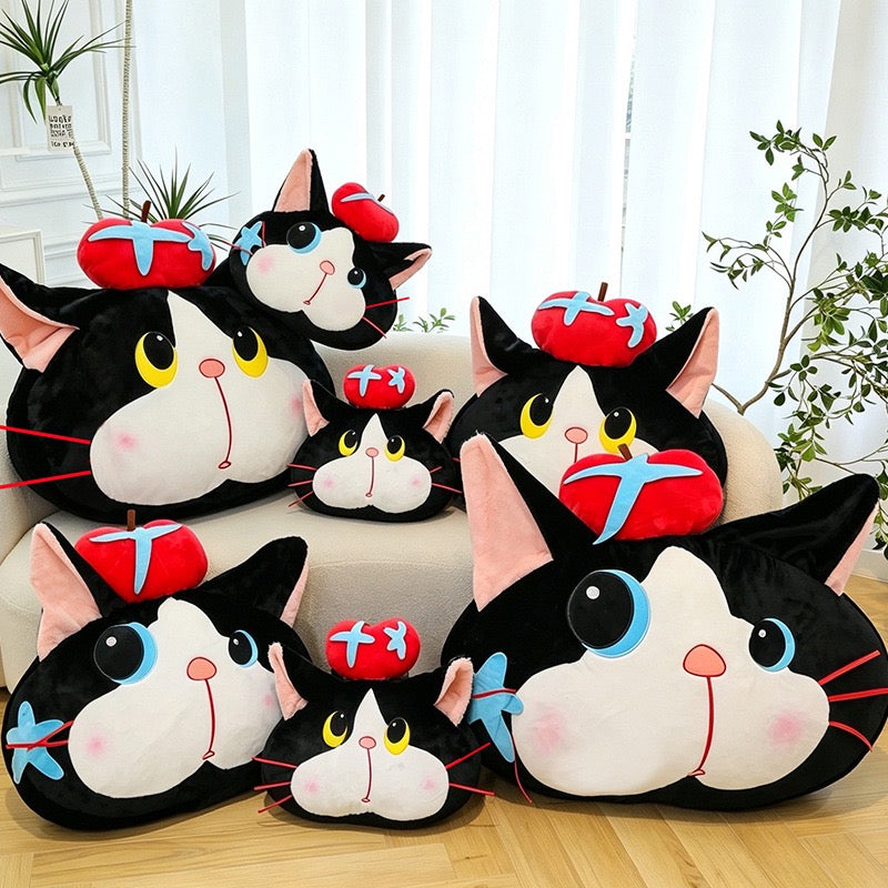Apple Kitty Plush Cuddle Cushion