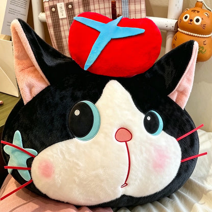 Apple Kitty Plush Cuddle Cushion