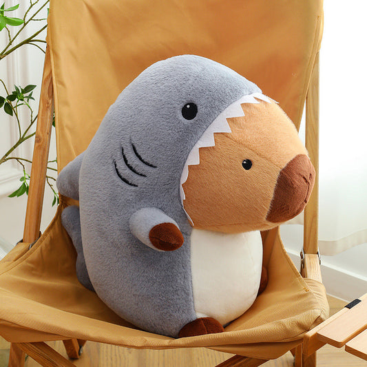 Creative Shark Capybara Plush Toy