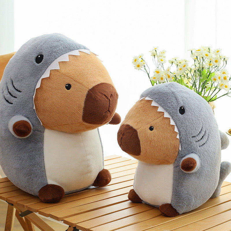 Creative Shark Capybara Plush Toy