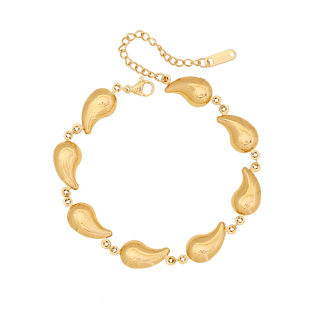 Stainless Steel Heart & Flower Bracelet