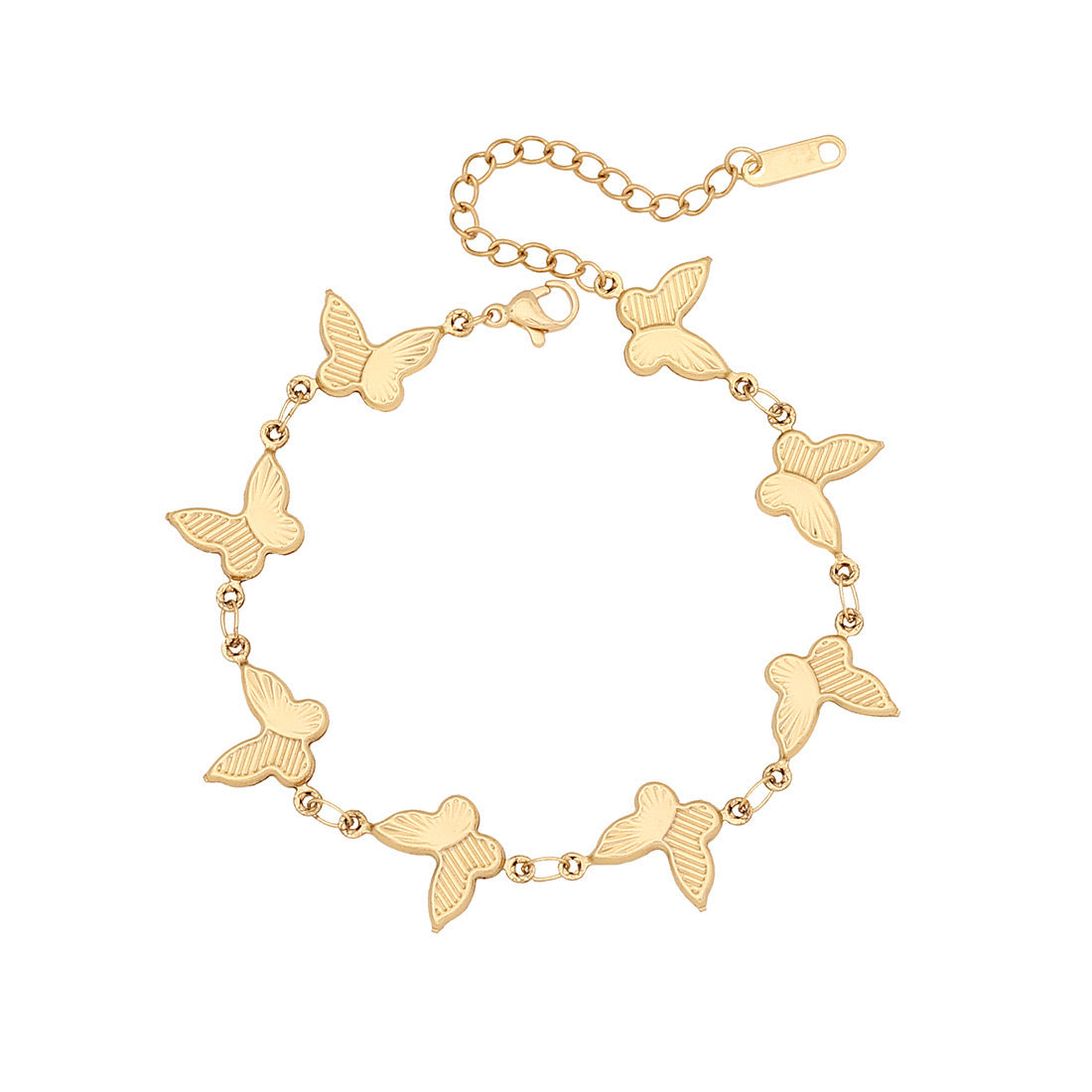 Stainless Steel Heart & Flower Bracelet