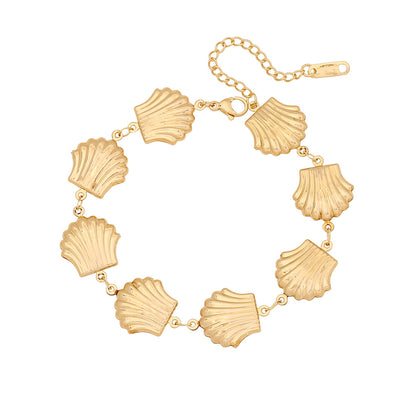 Stainless Steel Heart & Flower Bracelet