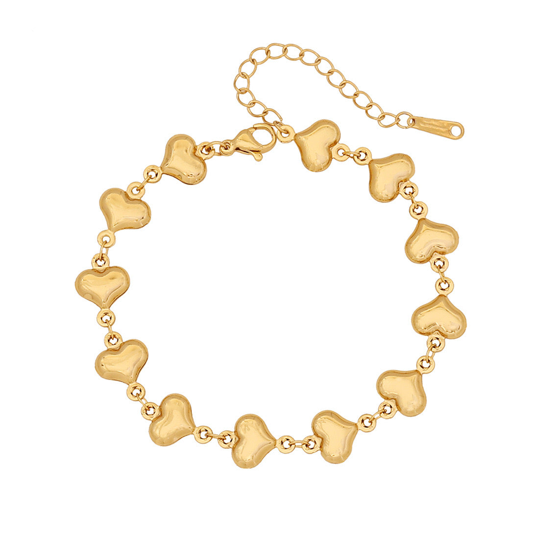 Stainless Steel Heart & Flower Bracelet