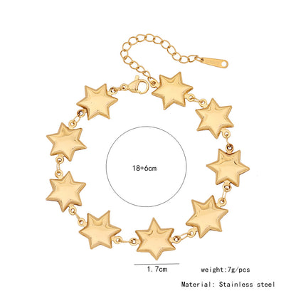 Stainless Steel Heart & Flower Bracelet