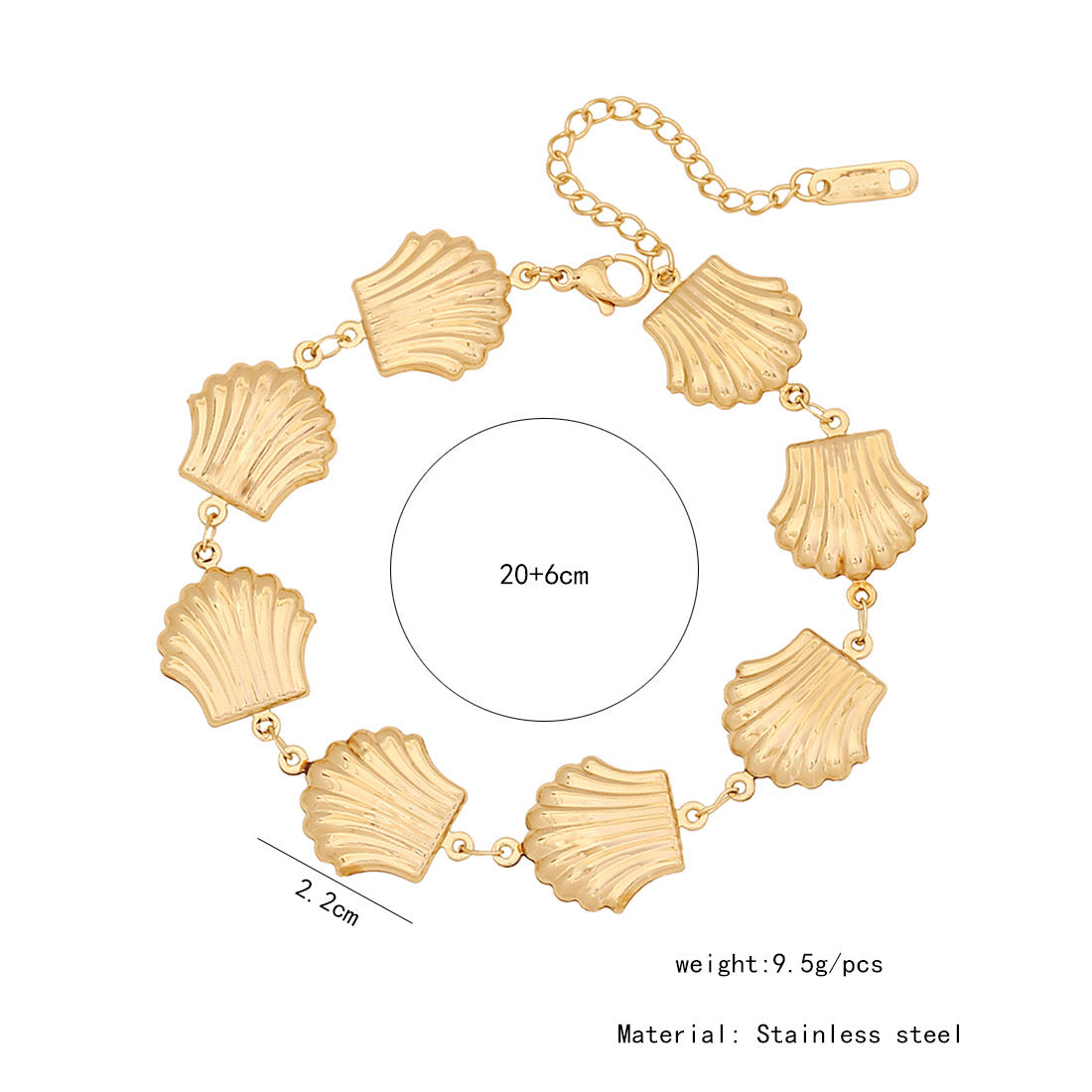 Stainless Steel Heart & Flower Bracelet