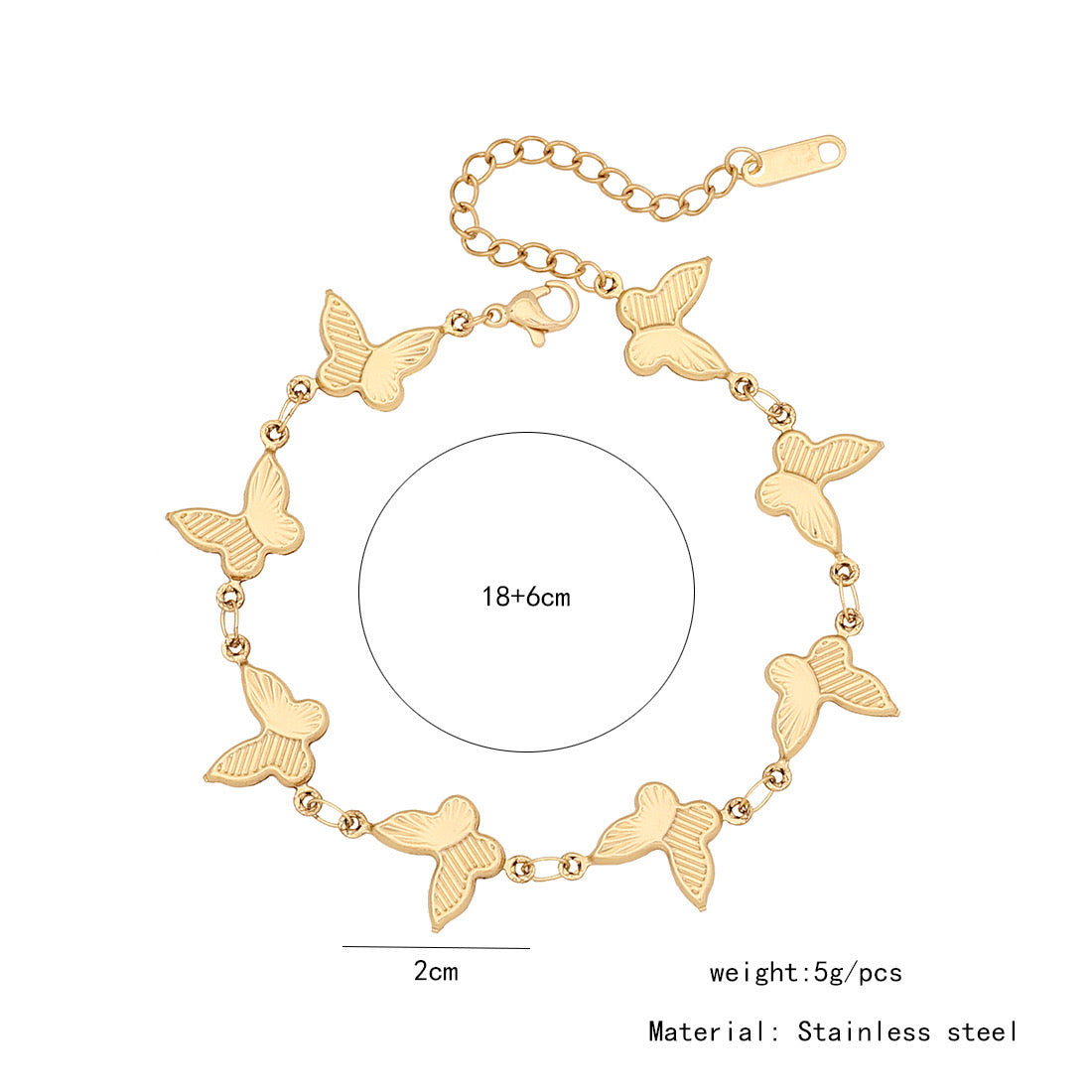 Stainless Steel Heart & Flower Bracelet