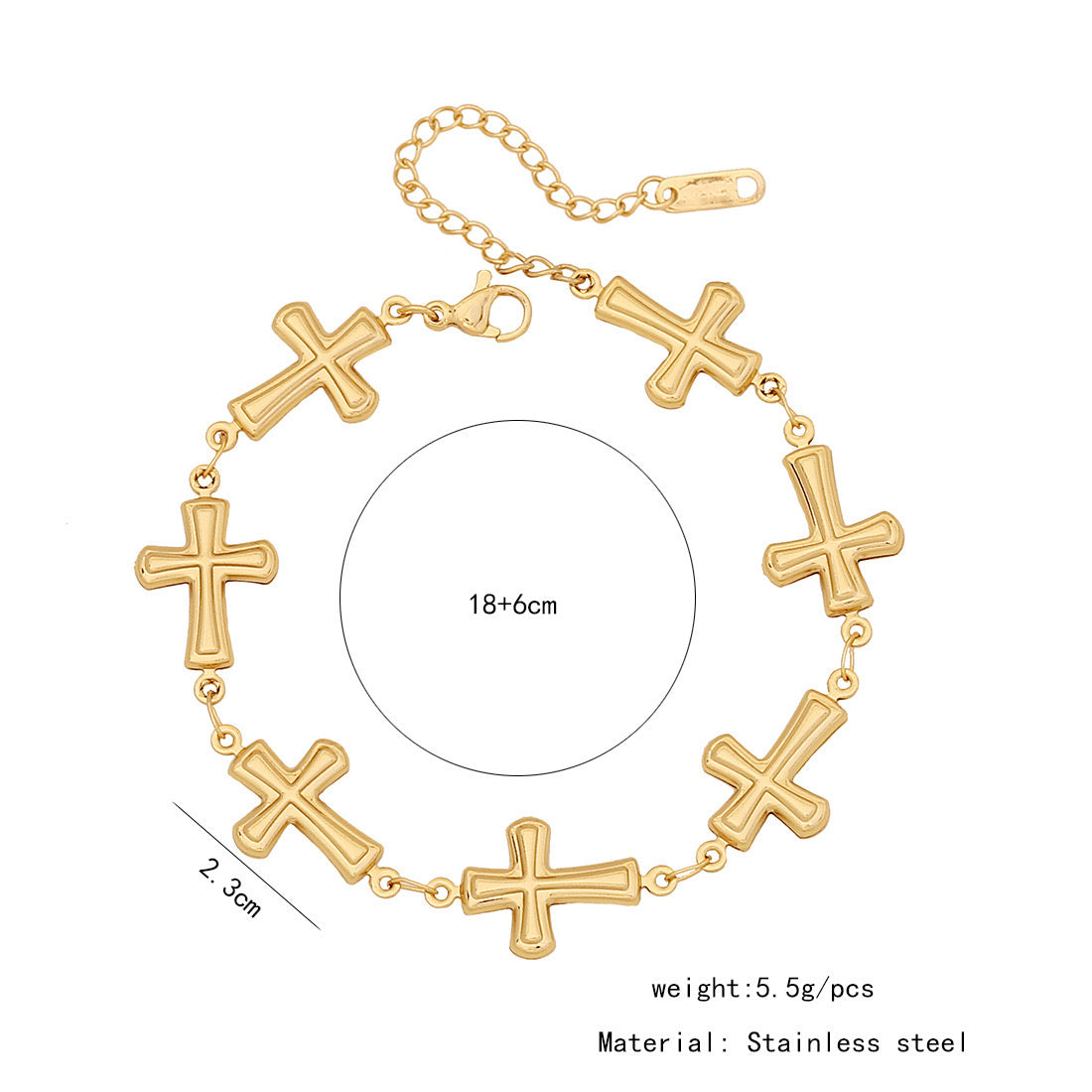 Stainless Steel Heart & Flower Bracelet