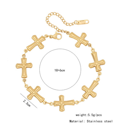 Stainless Steel Heart & Flower Bracelet