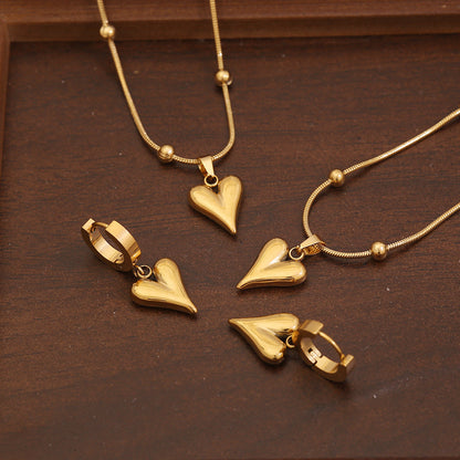 Heart Pendant Titanium Steel Necklace