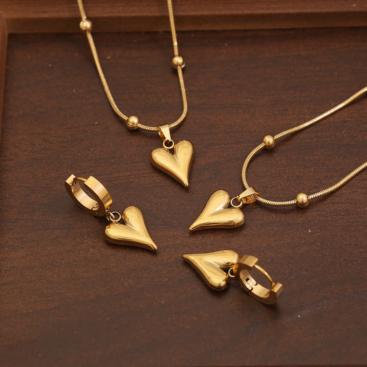 Heart Pendant Titanium Steel Necklace