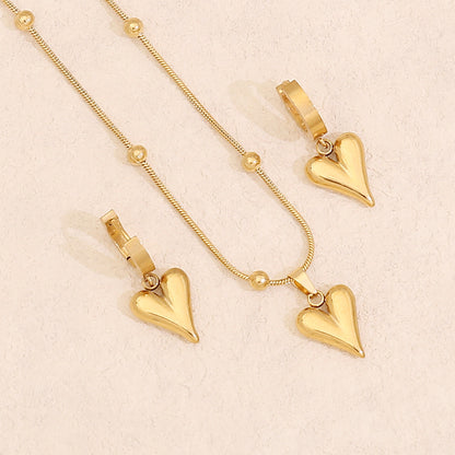 Heart Pendant Titanium Steel Necklace