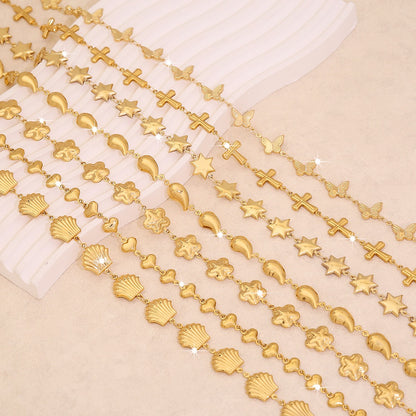 Scallop Heart Chain Necklace