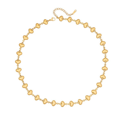 Scallop Heart Chain Necklace