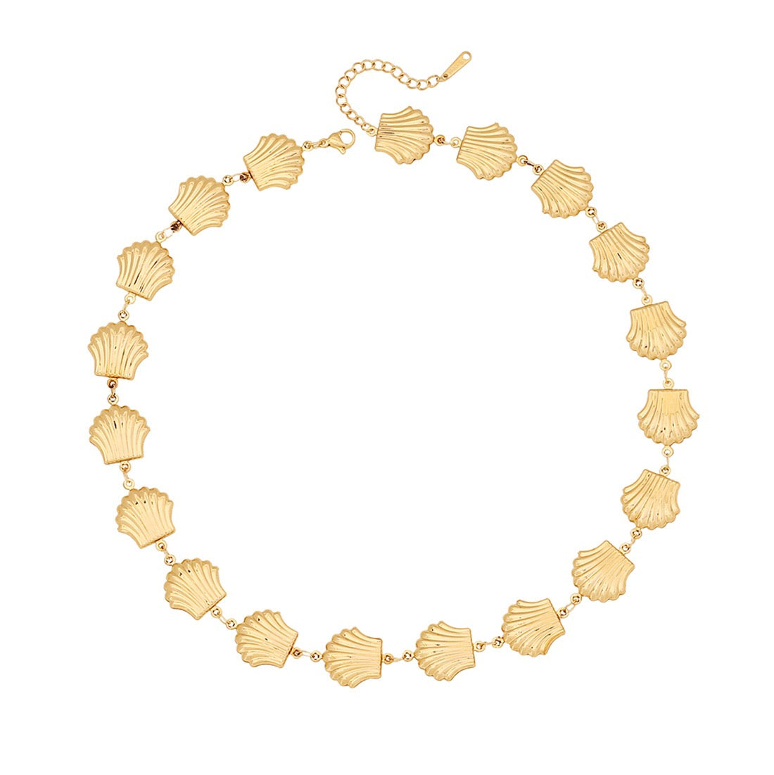 Scallop Heart Chain Necklace